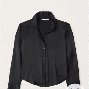 Abercrombie & Fitch Long sleeve satin button up